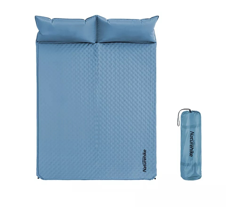 Naturehike samonafukovacia karimatka s integrovanými vankúšmi Base 2400 g - pre 2 osoby - modrá