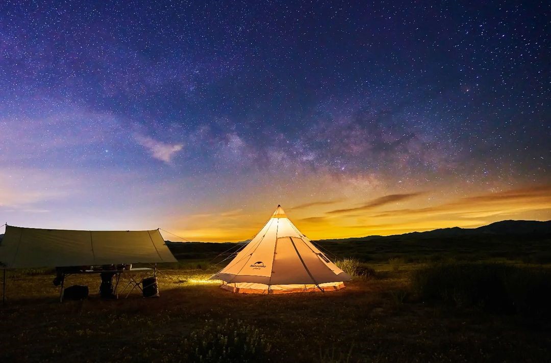 Naturehike bavlnený stan na glamping Pyramída 12.3