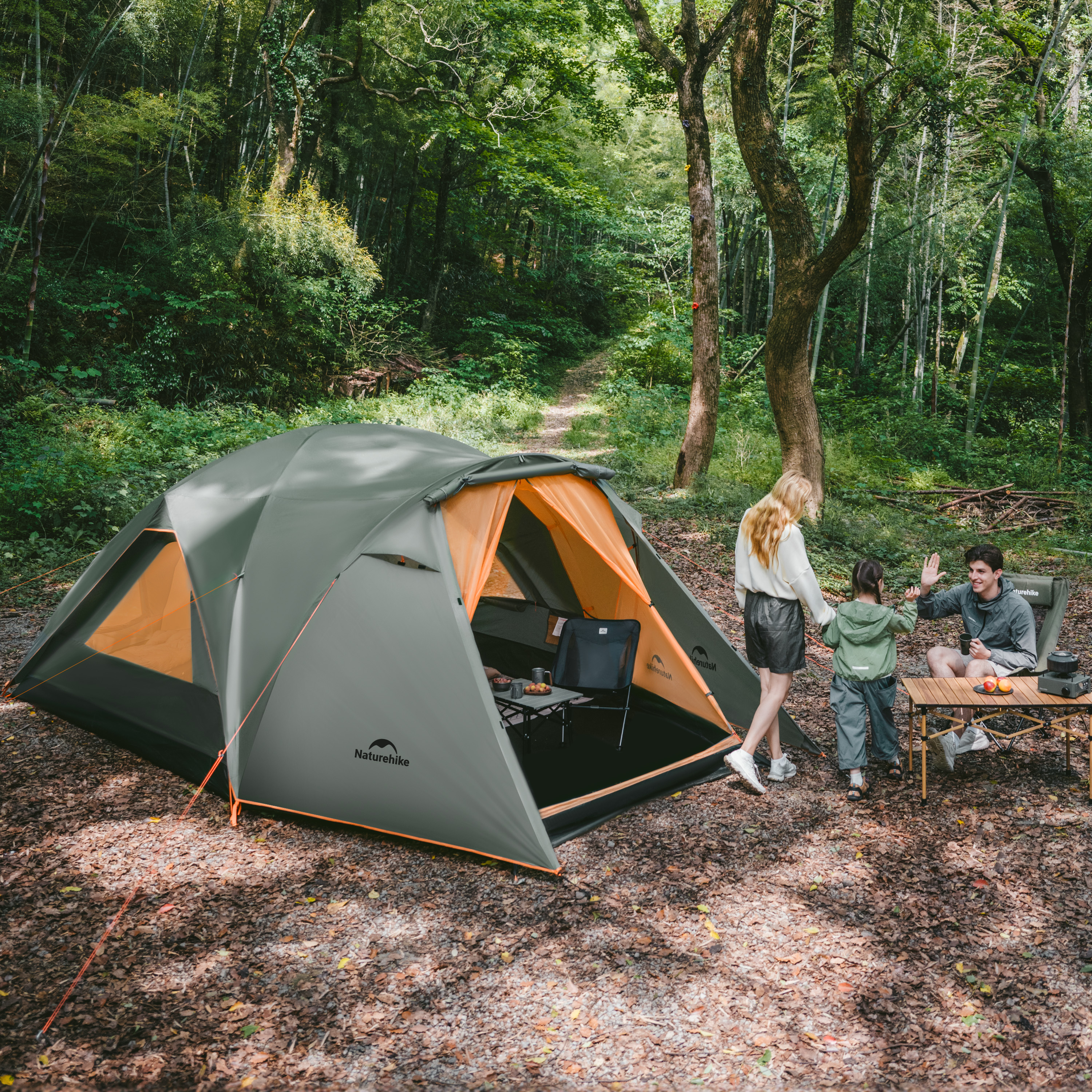 Naturehike veľký rodinný stan Kota 8,5 kg - šedozelený