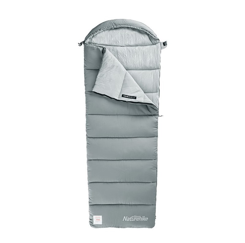 Naturehike prateľný spacák M300 s kapucňou 1480g - šedý - ľavý