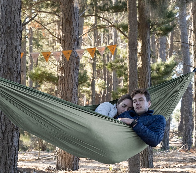 Naturehike hamaka s popruhmi na uchytenie pre 2 osoby 690g - zelená