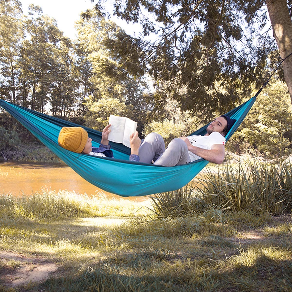 Naturehike hamaka s popruhmi na uchytenie pre 1 osobu 600g - modrá