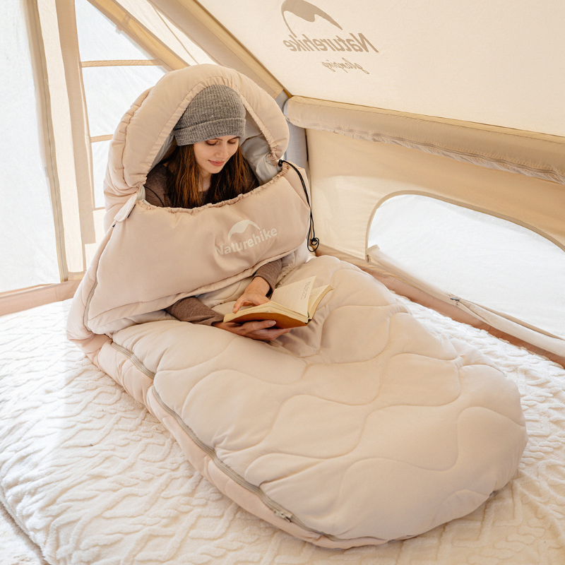Naturehike oválny spací vak PS500 3,49 kg - krémový - pravý