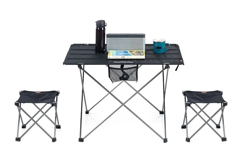 Naturehike textilný skladací stolík L 75cm - čierny