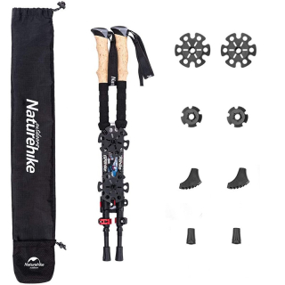 Naturehike karbónové trekové palice DS03 pár 400g - čierno / červené