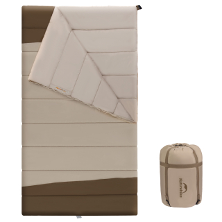 Naturehike extra široký spací vak YC300 2,4 kg - hnedý