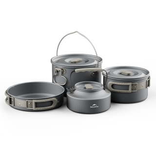 Naturehike hliníková sada riadu pre 4-6 osôb var. 2. - 1182g