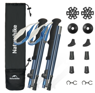 Naturehike hliníkové skladacie palice Gale pár 468g - modrá